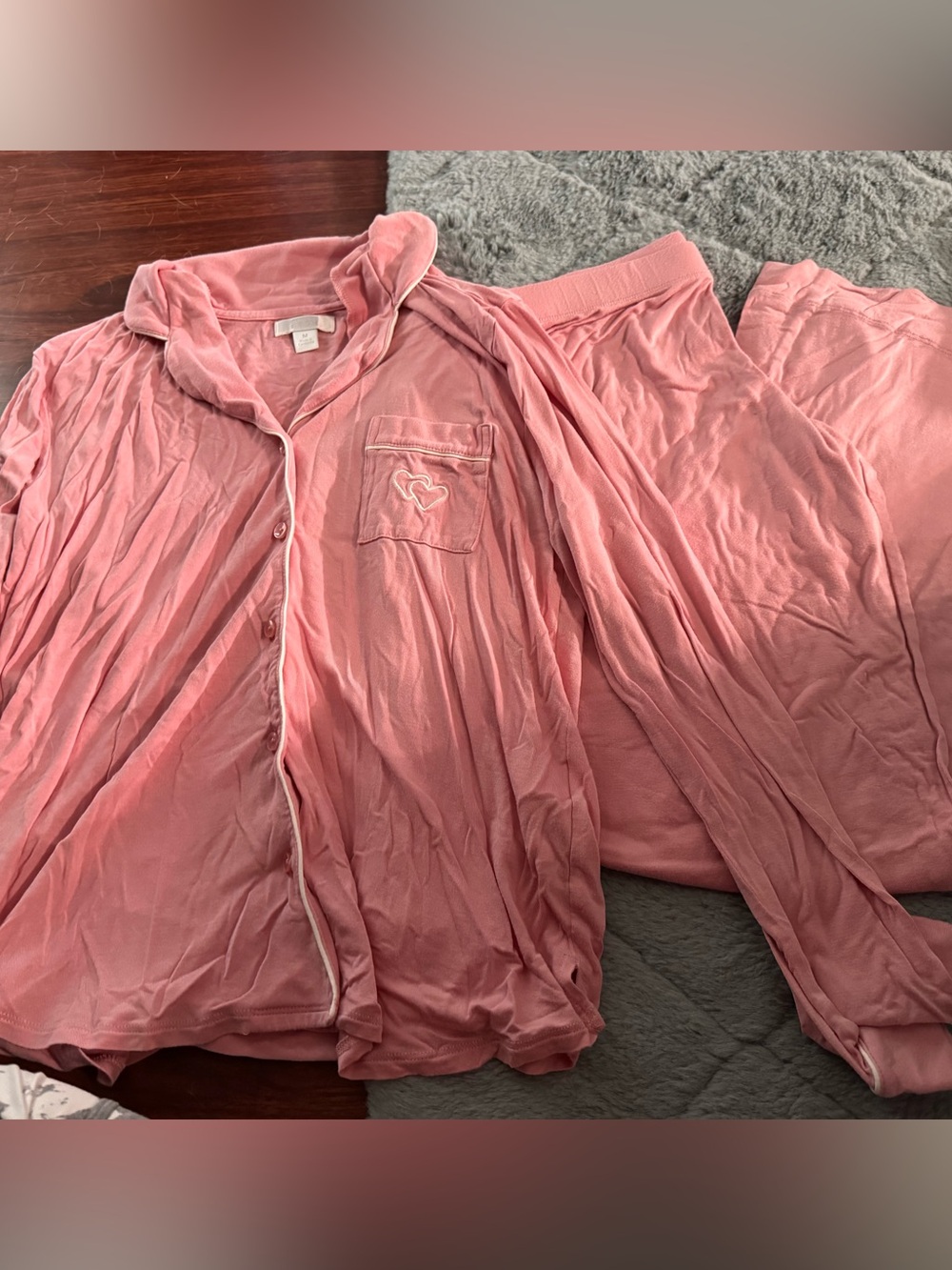 Women's Pink Pajama Set - Soft Long Sleeve Top & Pants